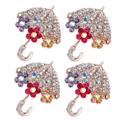 LIGIGWASH 4 Stück Strass Regenschirm Broschen für Damen Funkelnde Legierungs-anstecknadeln mit Luxuriösem Design Vielseitig Tragbar für Kleider Mäntel Schals für Festliche Anlässe und von LIGIGWASH