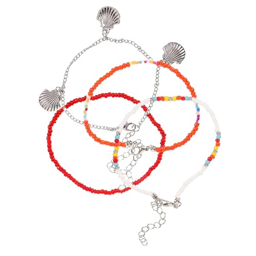 LIGIGWASH 4 Stück Teiliges Damen Fußkettchen Set mit Verstellbarem Design Anklets für Strandpartys Festivals und Alltag Stilvolle Schmuckstücke für Teenager und Frauen von LIGIGWASH