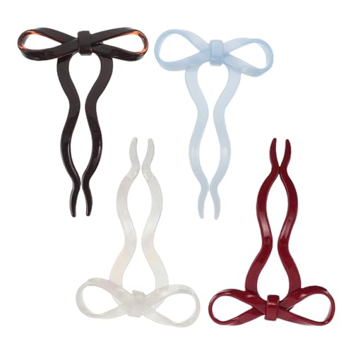 LIGIGWASH 4 Stück Teiliges French Bow Haarklammern U Förmige Vintage Haarclips mit Welligem Design Leicht und Komfortabel Modische Styling Accessoires für Frauen und Mädchen für Büro Party von LIGIGWASH