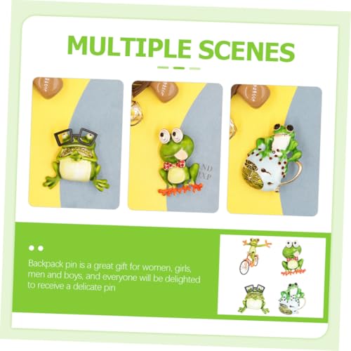 LIGIGWASH 4 Stück Teiliges Frosch Broschen aus Legierung Niedliche Tier Anstecknadeln für Damen Kreative Lapel Pins Vielseitig für Kleidung Taschen Schals und Geschenkideen von LIGIGWASH