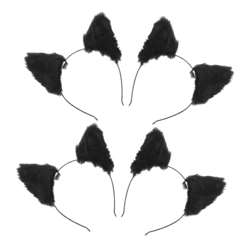 LIGIGWASH 4stücke Ohr-stirnband Aus Kunstpelz Fuchs-design Haarreifen Für Cosplay Halloween-accessoires Plüschige Tierohren Party-kopfbedeckung von LIGIGWASH