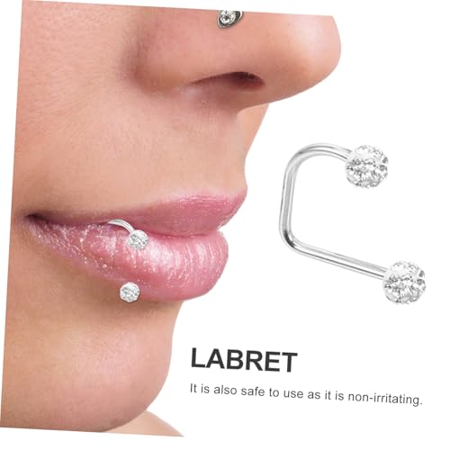 LIGIGWASH 4 Stück Teiliges Lippenpiercing aus Metall Stilvolle Lippenringe in Weiß Hellrosa und Ab Farbverlauf Langlebig Komfortabel und Modisch für Damen Sicherer Alltagsschmuck von LIGIGWASH