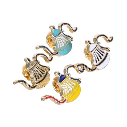 LIGIGWASH 4 Stück Teiliges Pot Broschen Farbige Emaille Teekannen Anstecknadeln Langlebig Leicht Kreatives Design für Rucksäcke Hüte Kleidung Perfektes für Kaffeeliebhaber von LIGIGWASH