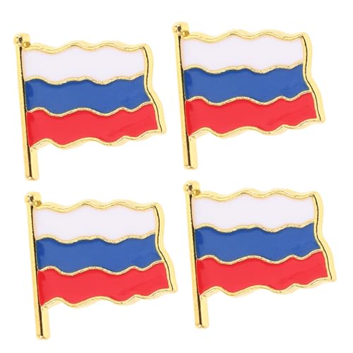 LIGIGWASH 4 Stück Teiliges Russische Vintage Metallbroschen mit Wellenförmigem Design Leichte Anstecknadeln für Kleidung Hüte Taschen Vielseitig Einsetzbar bei Verschiedenen Anlässen von LIGIGWASH