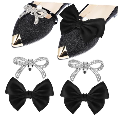 LIGIGWASH 4stücke Stilvolle Schuhclips Satin Schleifen Strass Bänder Für Damen Dekorative Clips Für Pumps Absatzschuhe Und Ballerinas Einfach Anzubringen Und Vielseitig Einsetzbar LIGIGWASH 4stücke Stilvolle Schuhclips Satin Schleifen Strass Bänder Für Damen Dekorative Clips Für Pumps Absatzschuhe Und Ballerinas Einfach Anzubringen Und Vielseitig Einsetzbar von LIGIGWASH