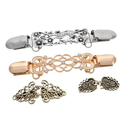 LIGIGWASH 4stücke Pullover Clips Schalclips Für Damen Mädchen Cardigan Verschlüsse Kragenclips Kleiderhemd Broschenclips von LIGIGWASH