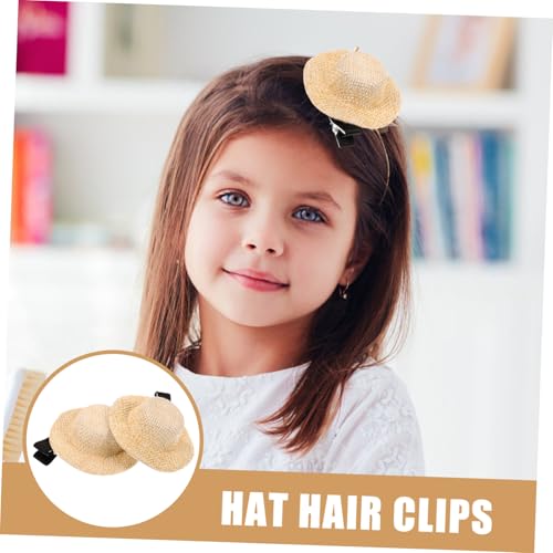 LIGIGWASH 5 Stck Teiliges Mini Strohhut Haarspangen für Mädchen Dekorative Kleine Metall haarklammern Leichtes Robustes Haarschmuck Geburtstag Weihnachten und Partyaccessoire von LIGIGWASH
