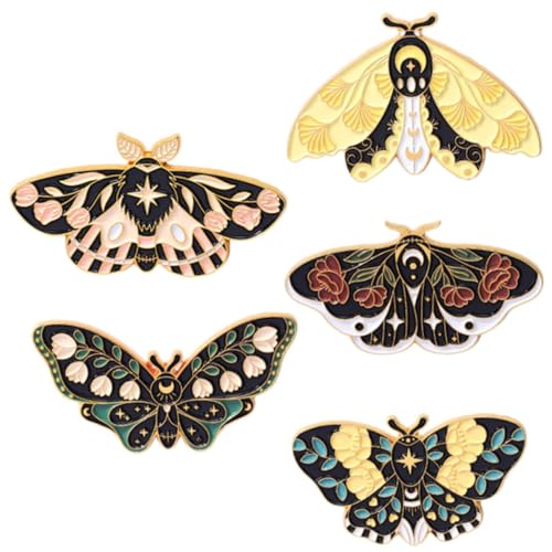 LIGIGWASH 5 Stück Schmetterling Broschen Metall Anstecknadeln Retro Insekten Design Damen Kleidung Schmuck Zubehör für Jacken Taschen Hüte Dekoration von LIGIGWASH