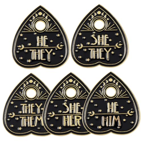 LIGIGWASH 5 Stück Teiliges Herz Broschen aus Robustem Kreative Anstecknadeln mit Buchstaben Design Dekorative Pins für Kleidung Schals Hüte Modisches Schmuckzubehör für Damen von LIGIGWASH