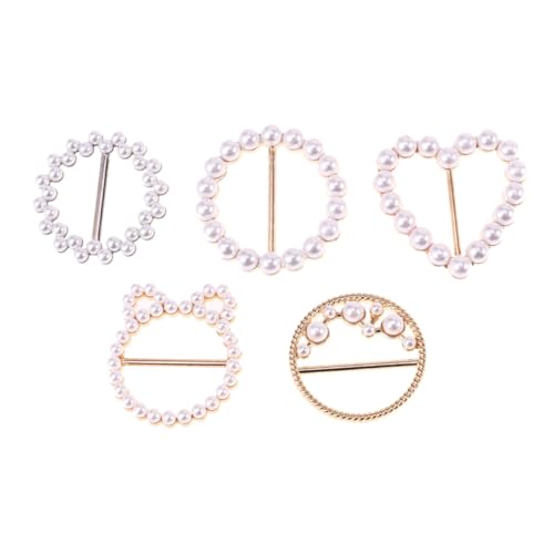 LIGIGWASH 5 Stück Teiliges T Shirt Clips mit Künstlicher Perlenverzierung Leichte Mode Schal Clip Ringe aus Zinklegierung Glatte Oberfläche zum Fixieren von Kleidungsecken für Damen bei von LIGIGWASH