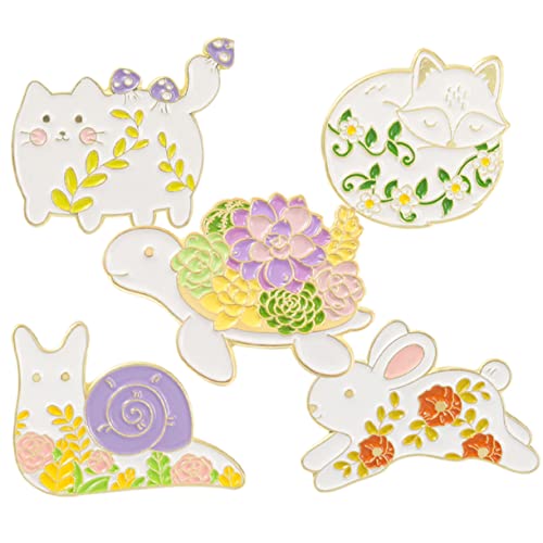 LIGIGWASH 5 Stück Teiliges Tierdesign Broschen Legierung Niedliche Cartoon Anstecker für Kleidung Jacken und Accessoires als für Freunde von LIGIGWASH