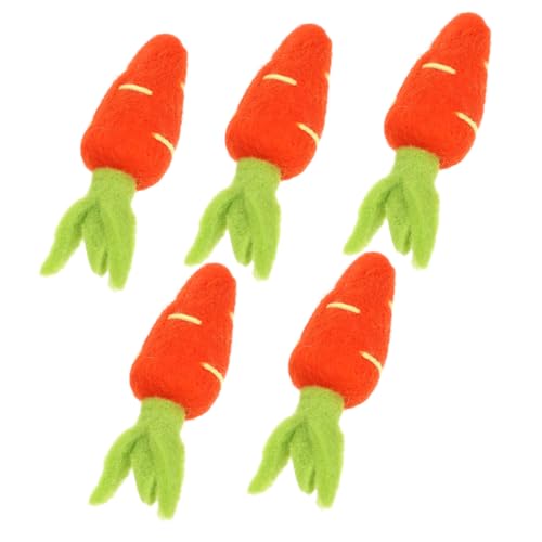 LIGIGWASH 5 Stück Teiliges Wollfilz Karotten Anhänger für DIY Haarspangen und Broschen Dekorationsmaterial für Kreative Handarbeiten und Accessoires von LIGIGWASH