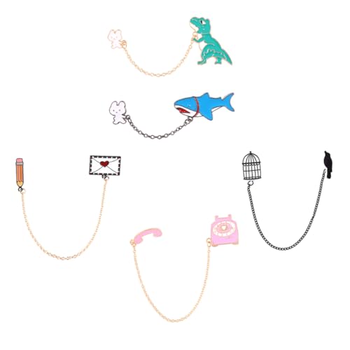 LIGIGWASH 5stücke Teiliges Dangle Chain Broschen Aus Legierung Modische Abzeichen Für Kleidung Und Taschen Leicht Und Langlebig Für Diy-dekorationen Und Kreative Designs von LIGIGWASH