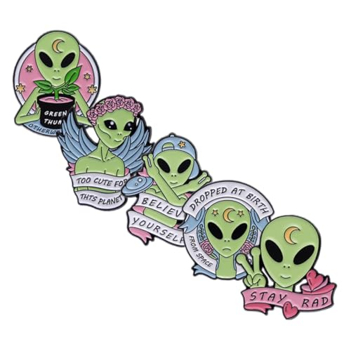 LIGIGWASH 5Stücke Alien Broschen für Damen Kawaii Emaille Pins Verschiedenen Stilen Robuste Anstecknadeln für Kreative Outfits Broschennadeln für Mode LIGIGWASH 5Stücke Alien Broschen für Damen Kawaii Emaille Pins Verschiedenen Stilen Robuste Anstecknadeln für Kreative Outfits Broschennadeln für Mode von LIGIGWASH