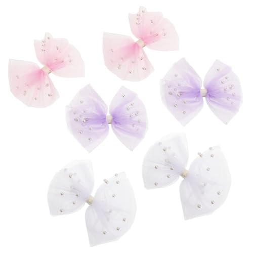 LIGIGWASH 6 Stück Mädchen Schleife Haarspange Bowknot Haarnadel Haarschmuck Haarspangen Haarnadeln Kleine Pailletten Schleife Haarspangen Mädchen Clip Schleifen Metall Haarnadeln von LIGIGWASH