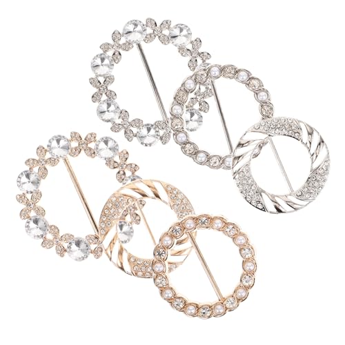 LIGIGWASH 6 Stück Rundes Schal Clip mit Glitzerdekoration Metallischer Schalverschluss für T Shirts Schals Kleidung und Hochwertiger Langlebiger Geeignet für Verschiedene Outfits von LIGIGWASH