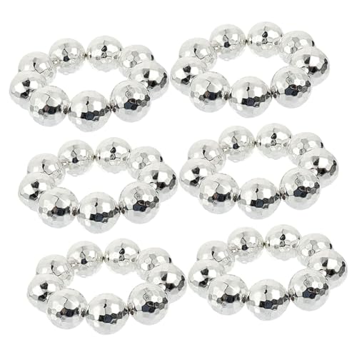 LIGIGWASH 6 Stück Teiliges Damen Disco Kugel Design Legiertes Party Schmuckstück Modische Handgelenk Dekoration für Frauen und Mädchen Geschenk für Freizeit und Feierlichkeiten von LIGIGWASH