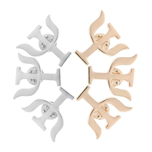 LIGIGWASH 6 Stück Brosche mit Psychologie Symbolen Gold Silber Anstecknadel für Ärzte Krankenschwestern Vintage Zubehör für Damen Herren für Rucksack von LIGIGWASH