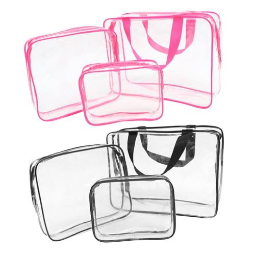 LIGIGWASH 6 Stück Teiliges Transparentes Reise Organizer aus Wasserdichtem PVC Kosmetiktaschen mit Reißverschluss Leicht und Kompakt Vielseitig für Reisen Fitnessstudio und Alltagsgebrauch von LIGIGWASH
