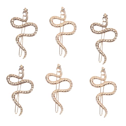 LIGIGWASH 6 Stück Teiliges Vintage Metall Haarnadeln Schlangenform Haarklammern aus Legiertem Material Goldfarben für Damen Vielseitige Haarspangen Hochsteckfrisuren und Flechtfrisuren von LIGIGWASH