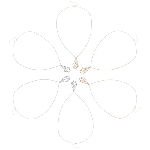 LIGIGWASH 6 Stück Verstellbare Kette mit Natürlichem Anhänger Elegantes Metallgeflecht für Frauen für Freizeit und Besondere Anlässe von LIGIGWASH