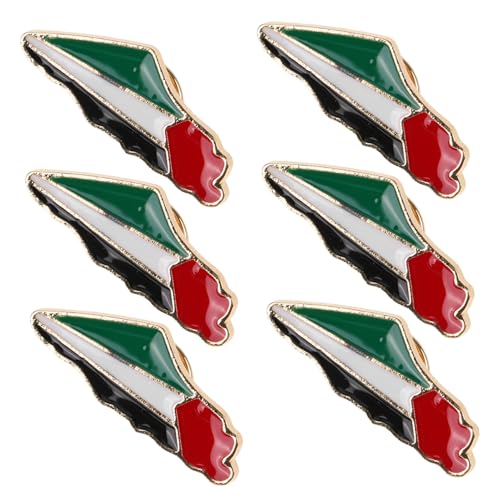LIGIGWASH 6stücke Palästina-flagge-anstecker Flaggen-brosche Metall-brosche Für Männer Rucksack Hut Anzug Hemd Kleidungsbrosche Flaggen-abzeichen von LIGIGWASH