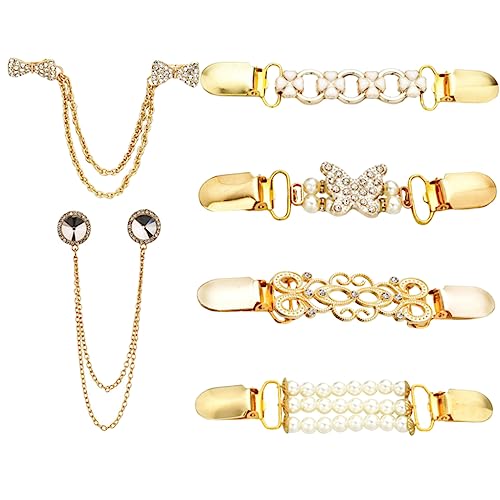 LIGIGWASH 6stücke Schalkragenclips Vintage Kleiderclips Damen Cardiganclips Pullover Schalclips Retro Hemdclips Schal Cardigan Zubehör Kleidung Mäntel Taschen Hüte von LIGIGWASH