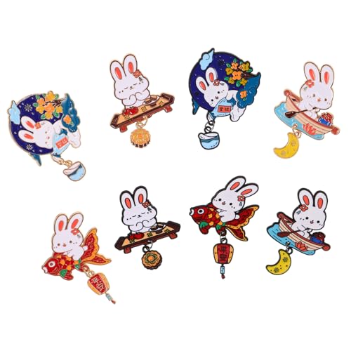 LIGIGWASH 8 Stück Teiliges Cartoon Anstecker Kawaii Tier Emaille Pin für Damen Kleidung Rucksäcke Jacken Mid-autumn Festival Geschenk von LIGIGWASH