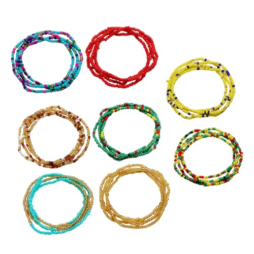 LIGIGWASH 8 Stück Teiliges Set Sommer Bauchketten für Damen Farbige Körperkette als Bikini Schmuck für Strand und Freizeit Leicht und zu Tragen Robust und Langlebig von LIGIGWASH
