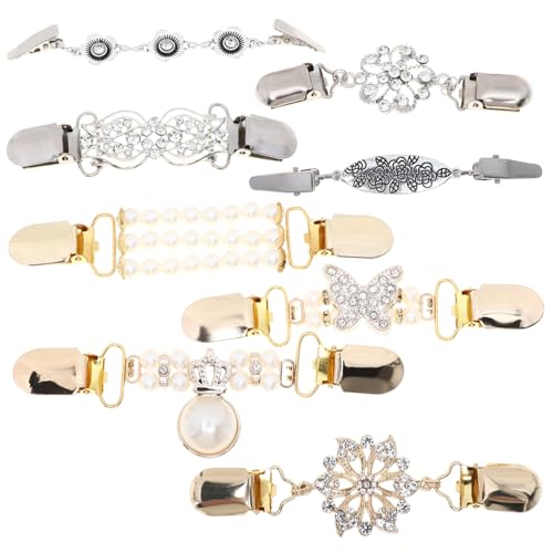 LIGIGWASH 8 Stück Teiliges Set Vintage Cardigan Clips aus Hochwertiger Modische Schal und Pulloverclips für Damen Vielseitiges Kleidung Accessoire für Pullover Schals Kleider und Tücher von LIGIGWASH