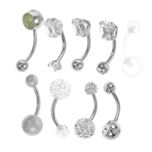 LIGIGWASH 9 Stück Bauchnabelringe Für Frauen Zirkonia Bauchnabelpiercing Schmuck Modischer Körperpiercing Schmuck Langlebig Und Hautfreundlich Für Besondere Anlässe Geeignet von LIGIGWASH