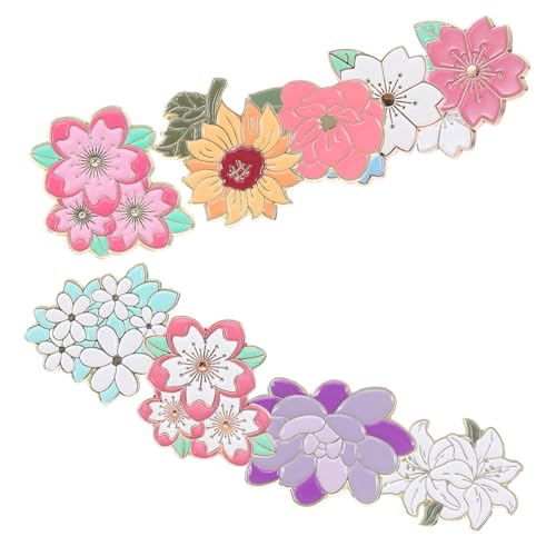 LIGIGWASH 9 Stück Teiliges Metall Emaille Anstecknadeln Blütenmotive Langlebig mit Sicherem Verschluss für Rucksäcke Kleidung Vielseitige Broschen für Frauen und Mädchen Frühling Sommer von LIGIGWASH