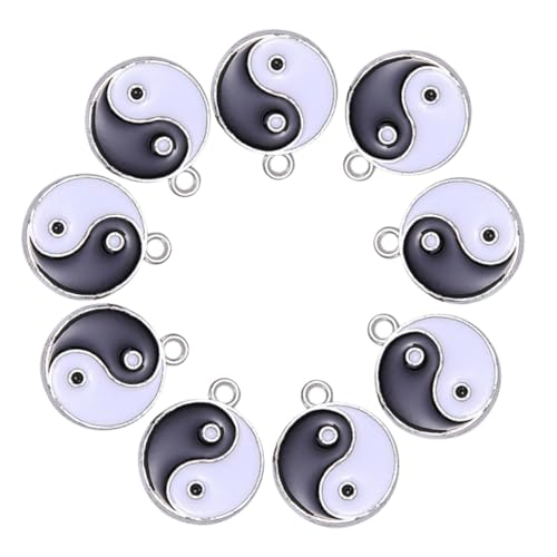 LIGIGWASH 9 Stück Teiliges Tai Chi Charms aus Langlebiger Zinklegierung Beidseitig Bedruckt Vielseitig für Halsketten Armbänder Ohrringe DIY Schmuckherstellung Glatte Kanten Sichere von LIGIGWASH