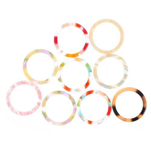 LIGIGWASH 9 Stück Teiliges Vintage Acetatringe Einfache Runde Fingerringe in Bunten Farben Leichte Dekorative Ringe für Damen Modisch Poliert und Hautfreundlich Zufällige Zufällige Farbe von LIGIGWASH
