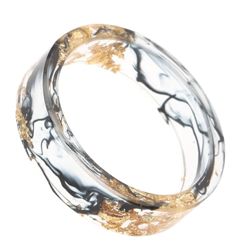 LIGIGWASH Ästhetischer Harzring für Frauen Stapelbarer Knöchelring Handgefertigt Goldfoliertem Harz Vielseitig Tragbar für Trendbewusste Damen von LIGIGWASH