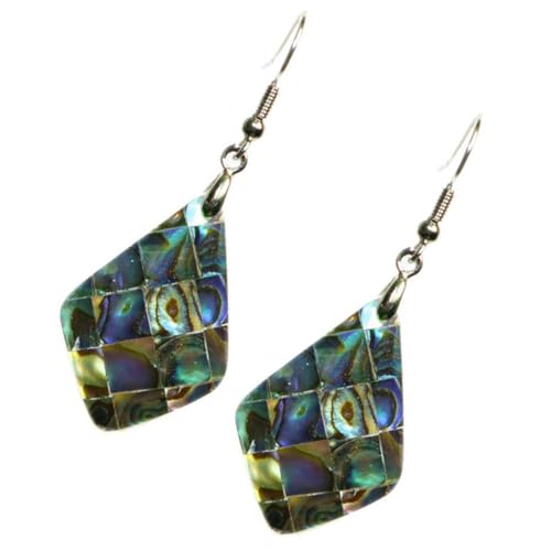 LIGIGWASH Abalone Shell Ohrringe Damen Ohrhänger aus Natürlicher Muschel Modische Dangler Ohrschmuck für Mädchen Einzigartiges Design Langlebiges Legierungsmaterial Vielseitig Tragbar von LIGIGWASH