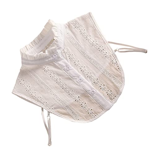 LIGIGWASH Abnehmbare Damen Fake Collar Weißer Kragen mit Rüschen Süßer Hemdkragen für Blusen Pullover und Shirts Vielseitiges Shirt Zubehör für Arbeit Party und Alltag von LIGIGWASH