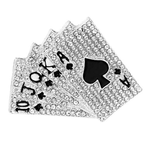 LIGIGWASH Alloy Brosche mit Strassbesatz Playing Card Design Unisex Anstecknadel für Kleidung Cardigan Shawl Sweater Clips Modisches Accessoire LIGIGWASH Alloy Brosche mit Strassbesatz Playing Card Design Unisex Anstecknadel für Kleidung Cardigan Shawl Sweater Clips Modisches Accessoire von LIGIGWASH