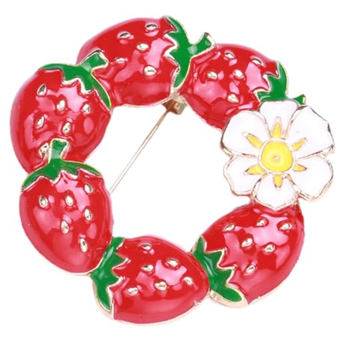 LIGIGWASH Alloy Erdbeer Brosche Damen Anstecknadel Leicht Sicher Robustes Design Für Kleidung Rucksack Dekoration Geschenkidee von LIGIGWASH