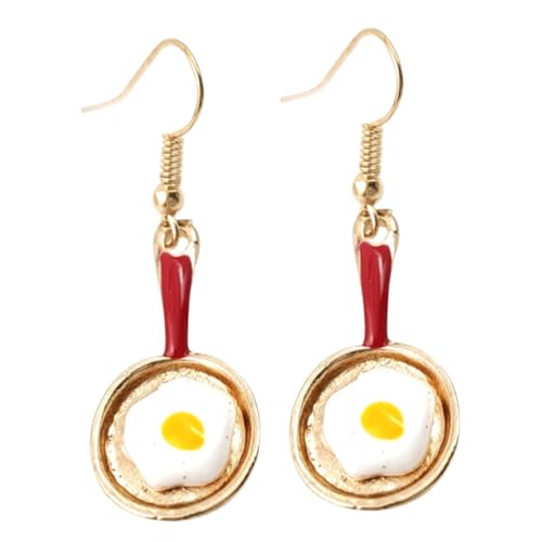 LIGIGWASH Asymmetrische Kleine Spatel Ohrstecker Rot Leicht Modisch Originelles Design Langlebig Geschenkidee für Frauen und Studenten Einfache Kreisohrringe Stylischer Alltagschmuck von LIGIGWASH