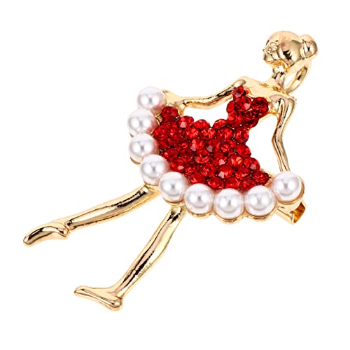 LIGIGWASH Balletttänzerin Brosche mit Strasssteinen Kreativer Schmuck für Damen Anstecknadel als Kostüm Deko Leichtes Design Accessoire für Kleidung und Stola von LIGIGWASH
