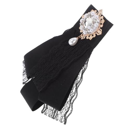 LIGIGWASH Barock Schleifenbrosche mit Strass und Perlen Vorgebundene Fliege Anstecknadel Multifunktionaler Schmuck für Kleidung Taschen und Haaraccessoires Vintage Eleganter Damenbroschenpin von LIGIGWASH