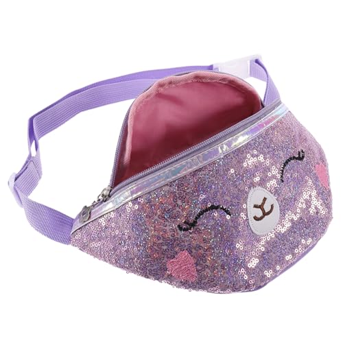 LIGIGWASH Bauchtasche mit Verstellbarem Schultergurt PU Material Glänzende Pailletten Niedliche Katzen Optik Vielseitig als Hüft und Brusttasche für Mädchen und Jungen Strapazierfähig und von LIGIGWASH
