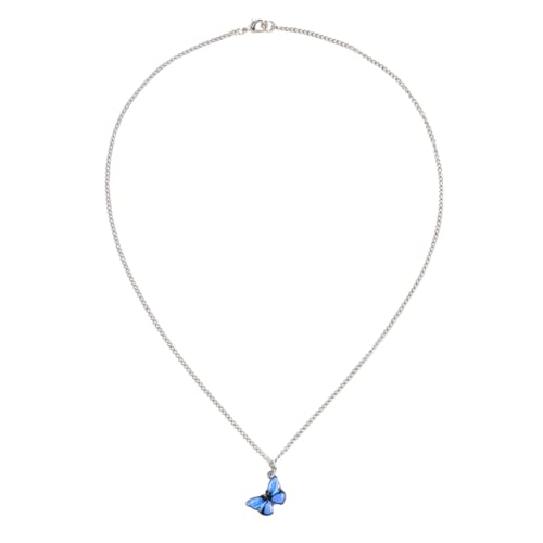 LIGIGWASH Blaues Schmetterling Damen Halskette aus Clavicle Kette mit Zartem Anhänger Eleganter Schmuck für Frauen und Mädchen Verarbeitung Perfektes von LIGIGWASH