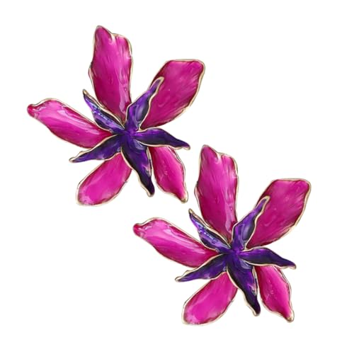 LIGIGWASH Blumen ohrstecker für Damen Emaillierte Blütenblatt ohrringe aus Langlebiger Legierung Modische Tropfenform Vielseitiges Design Geeignet für Alltag und Besondere Anlässe von LIGIGWASH