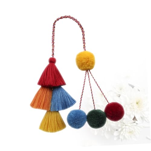 LIGIGWASH Bohemian Bag Pendant mit Langem Tassel Handgefertigter DIY Anhänger für Damenhandtaschen Modisches Haarball Design Farblich Abgestimmt als Schlüssel und Taschenanhänger von LIGIGWASH