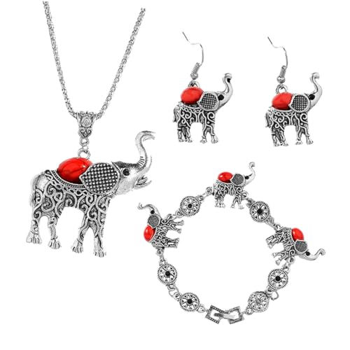 LIGIGWASH Bohemian Schmuckset Retro Design Schmuckset aus Hochwertiger für Damen Mädchen Teenager Bestehend aus Halskette Armband Ohrringen Kreatives für Festivals und Partys von LIGIGWASH