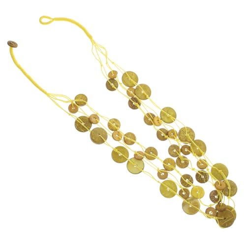 LIGIGWASH Boho Perlenkette Mehrschichtig Damen Halskette Holzperlen Statement Schmuck für Alltag und Strand von LIGIGWASH
