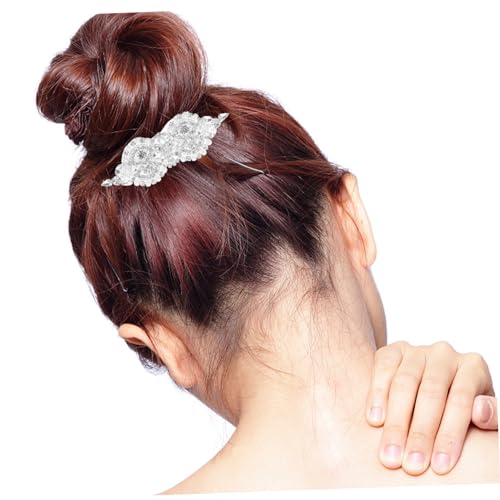LIGIGWASH Braut Haarkamm mit Künstlichen Perlen und Funkelnden Strasssteinen Eleganter Haarschmuck für Frauen Stabile Haarspange für Hochzeit Festliche Hochzeitsfrisuren Silbernes Design von LIGIGWASH