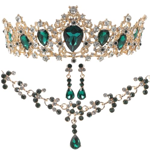 LIGIGWASH Halsketten-ohrring-set Grün Eleganter Damenschmuck Hochzeitskleid-accessoires Party-kostüm-accessoires Für Frauen von LIGIGWASH